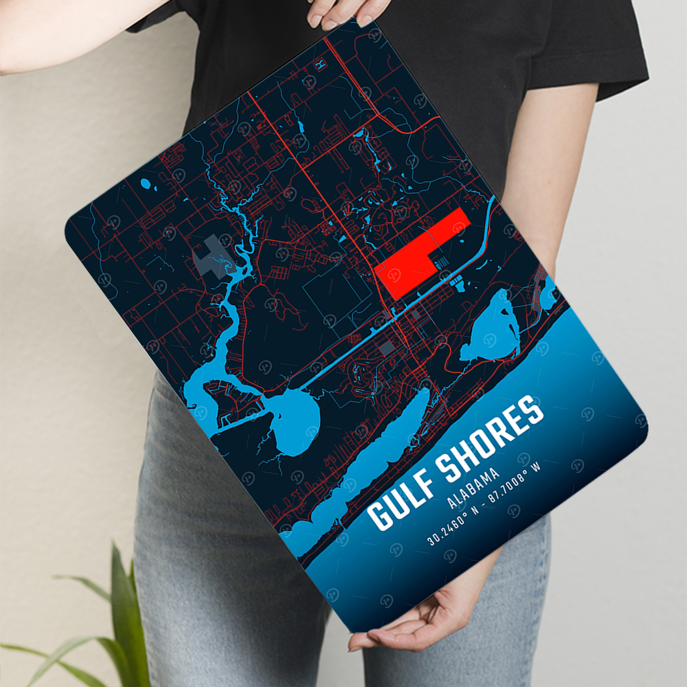 Gulf Shores Alabama Map Metal  – обзор и цена Home Decor Location