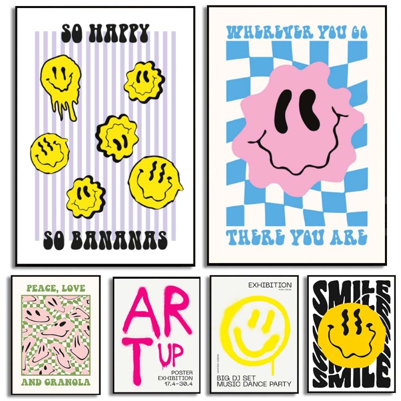 Classic Abstract Wall Art Smil – обзор и цена Home Decor Emoji